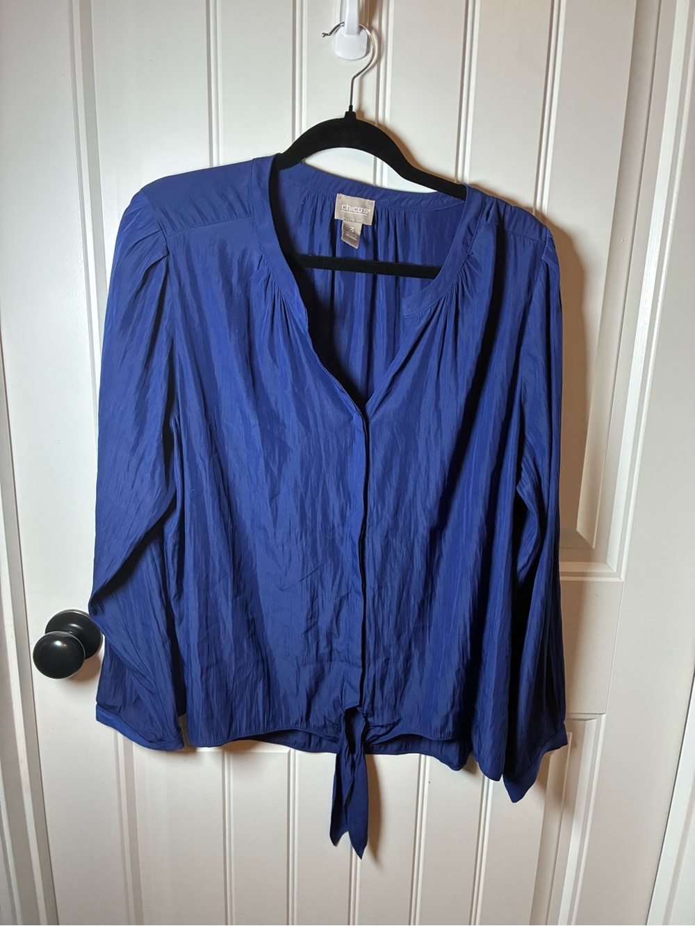 Chico's Cobalt Blue Tie-Front Blouse